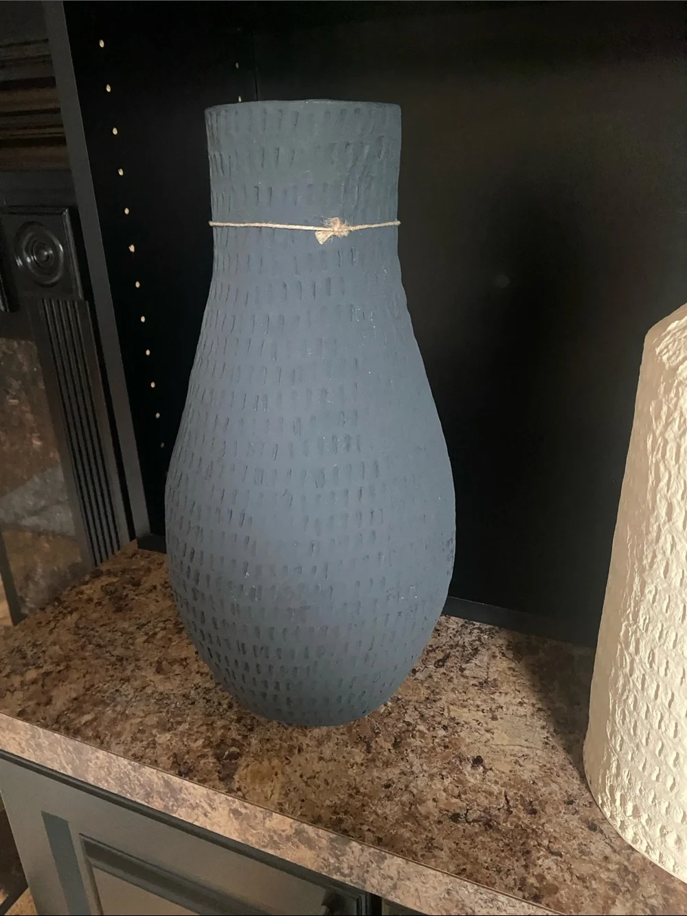 Crate&Barrel Textured Ceramic Vase in Black